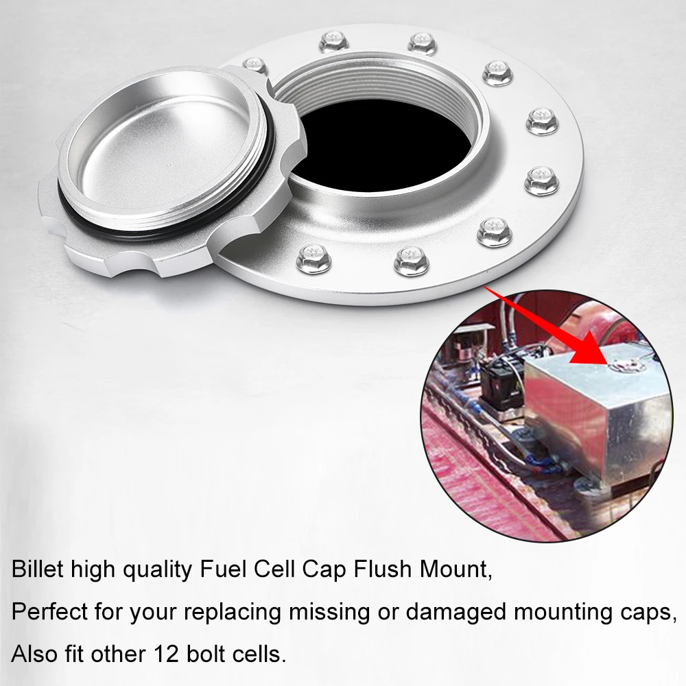 Tapa depósito combustible PQY aluminio billte 12 orificios Fuel Cell 3″ - imagen 4