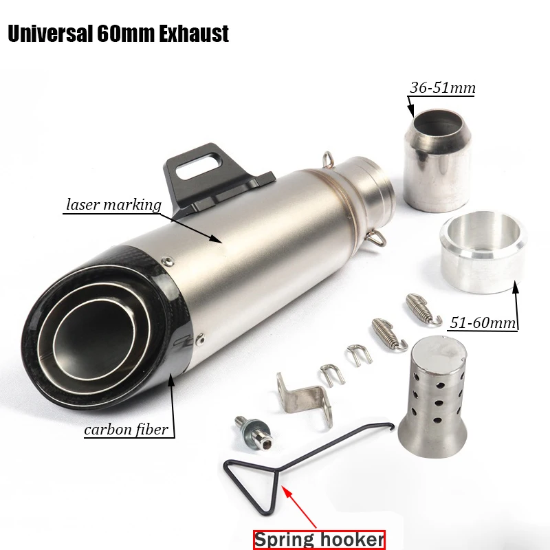 Silenciador escape universal DB Killer Laser para motocicleta 51-60mm - imagen 5