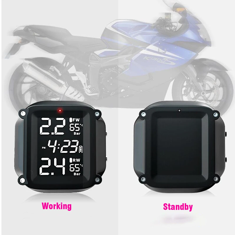 TPMS moto inalámbrico: sensor externo con pantalla LCD y alarma - imagen 5