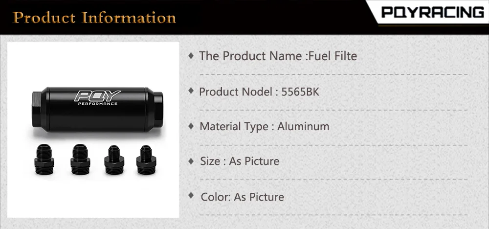 Filtro de combustible PQY5565 con accesorios