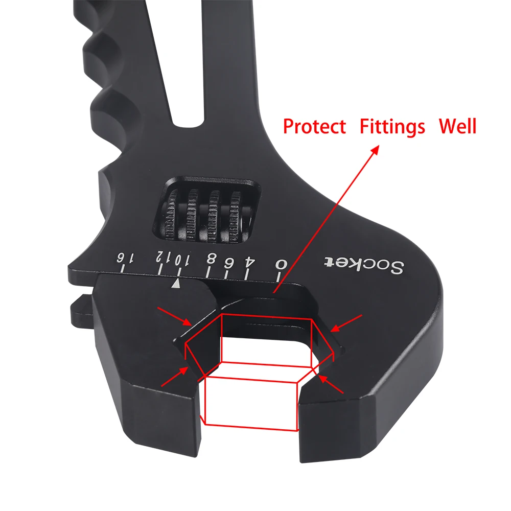 Llave aluminio ajustable extremo manguera aceite AN 3 4 6 8 10 12 - imagen 4