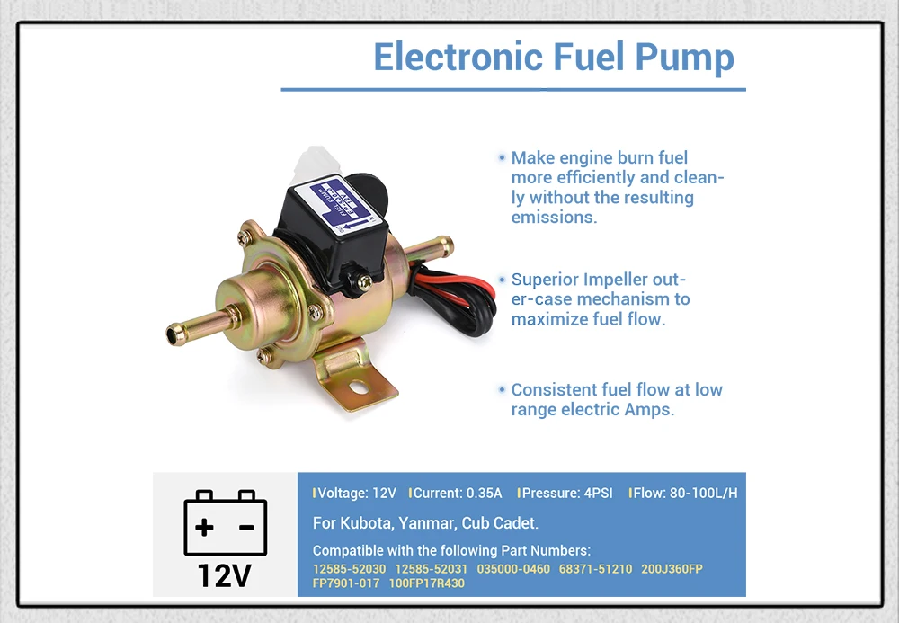 Bomba electrónica de baja presión para motor diésel o gasolina