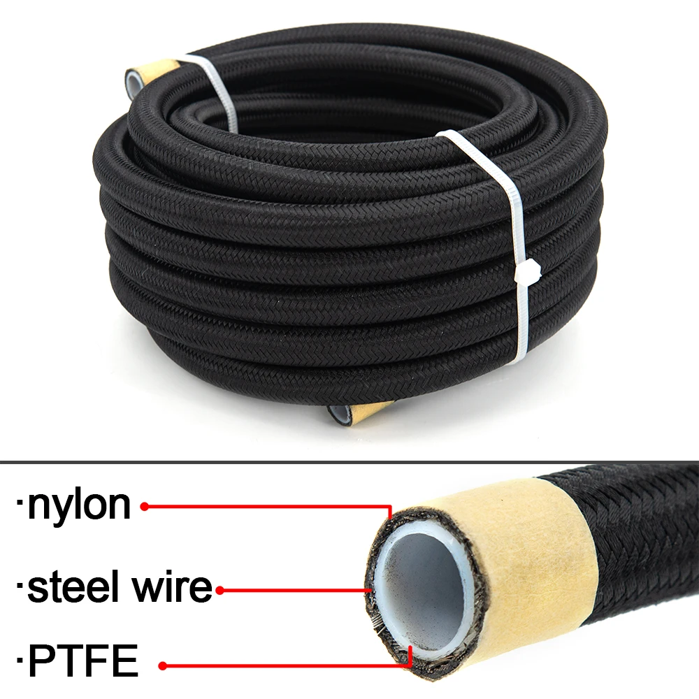 Manguera de combustible PTFE con nailon trenzado interior AN6-AN10 - imagen 3