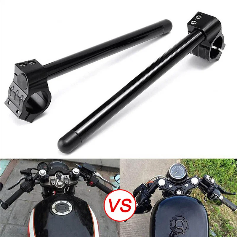 Manillar de motocicleta con diseño cromado y acabado negro