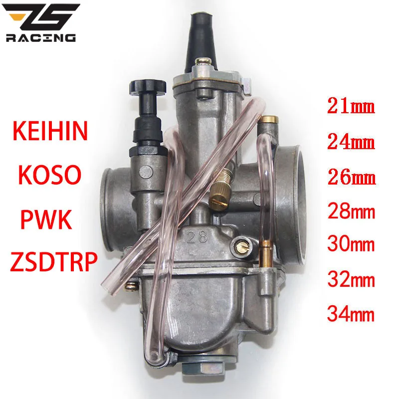 Carburador PWK ZS Racing con Power Jet para motos 2T y 4T