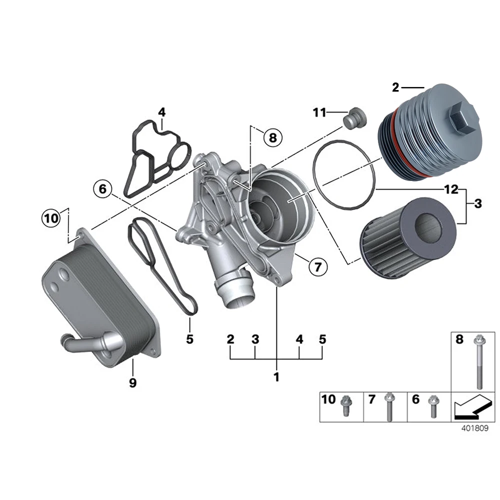 Carcasa refrigeración filtro de aceite BMW N20 N26 N52 N54 N55 B48 B58 - imagen 5