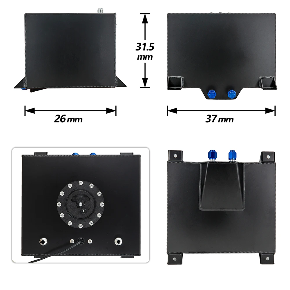 Depósito universal de combustible de aluminio con espuma y sensor - imagen 3