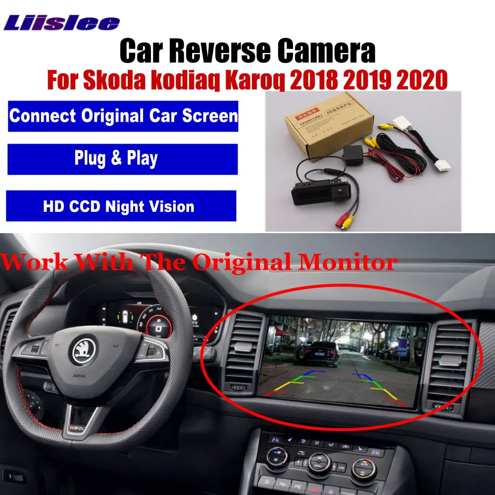 Adaptador cámara marcha atrás HD CCD Skoda Kodiaq y Karoq 2017-2023