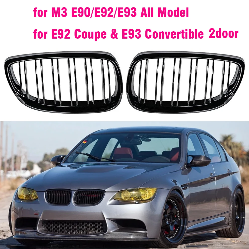 Parrilla delantera BMW M3 E92/E93 negra brillante 2006-2009