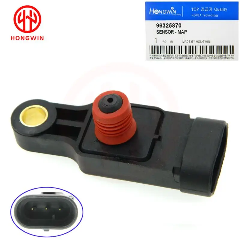 Número genuino: 96325870   Nuevo Sensor de mapa de presión absoluta del colector compatible con Chevrolet Spark Aveo Matiz Lova / Daewoo Kalos 25184083