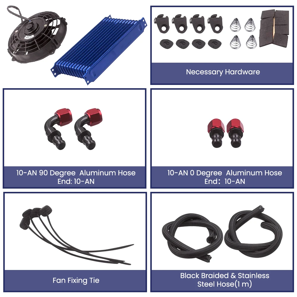 Kit enfriador aceite Trust AN10 13 filas con ventilador 7"