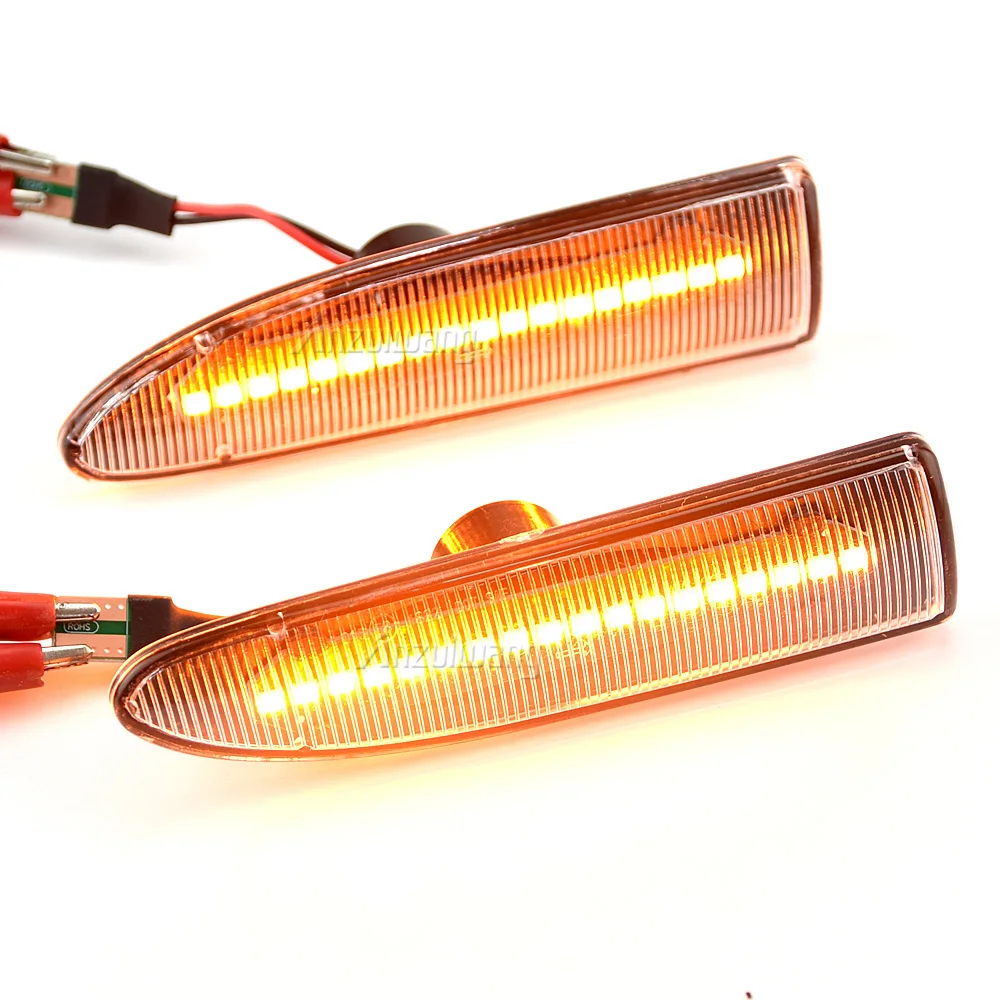 Luces LED de señal de giro dinámicas para coche, marcador lateral de guardabarros, lámpara indicadora intermitente, ámbar, 2 piezas, Para Jaguar x-type 2002, 2003, 2004-2009 - imagen 3
