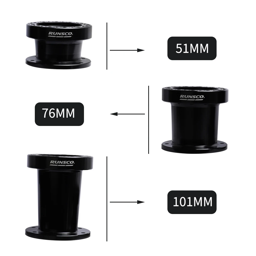 Kit separador de cubo de volante de 51, 76 y 101 mm, negro o dorado - imagen 2