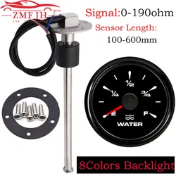 Aforador nivel agua 52 mm, sensor 0-190 ohmios para coche y barco