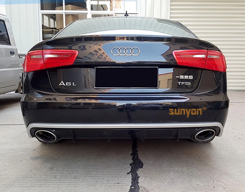 Difusor trasero Audi A6 estilo RS6 2012-2018 para parachoques estándar - imagen 4