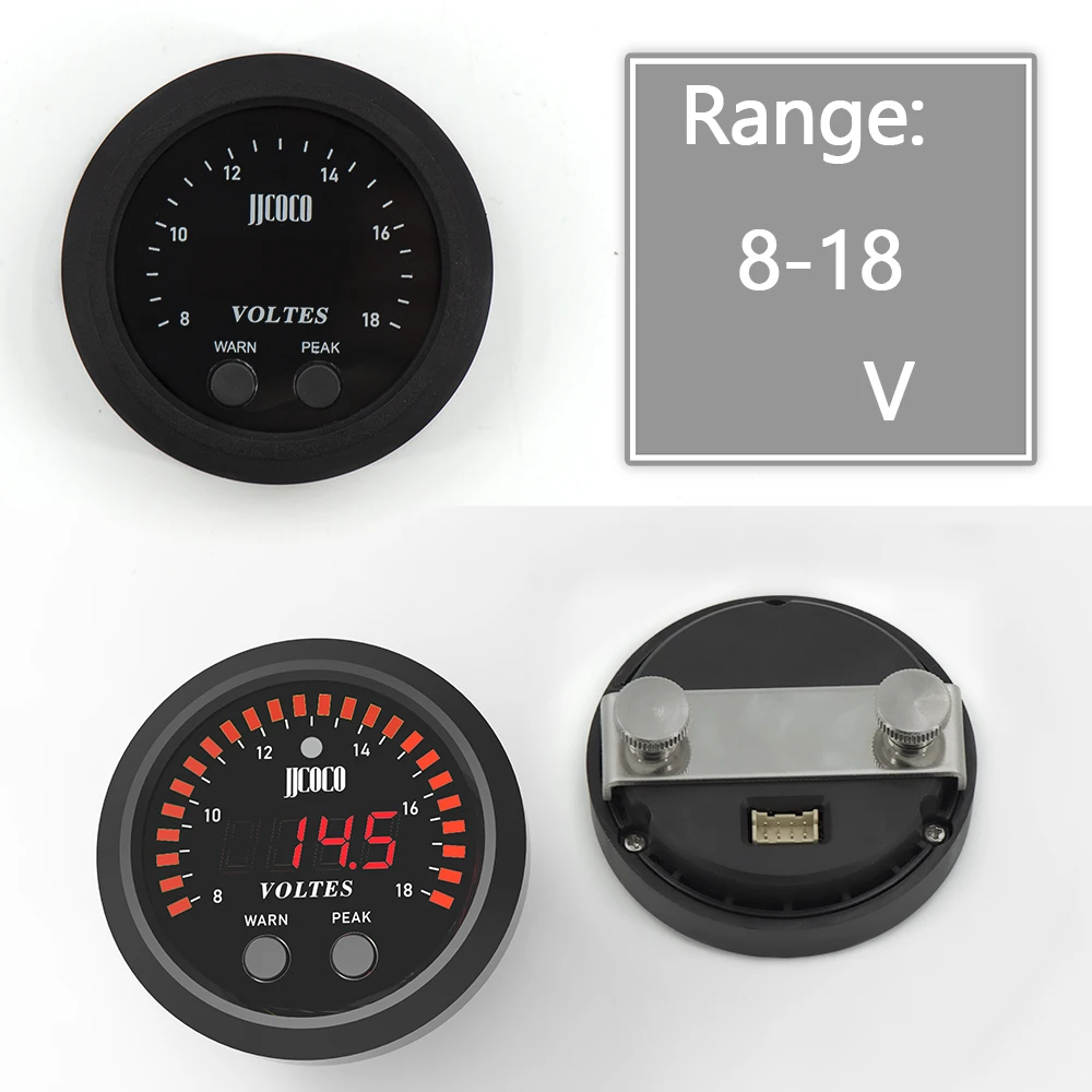 Voltímetro LED rojo 52mm 8-18V Serie S - imagen 3