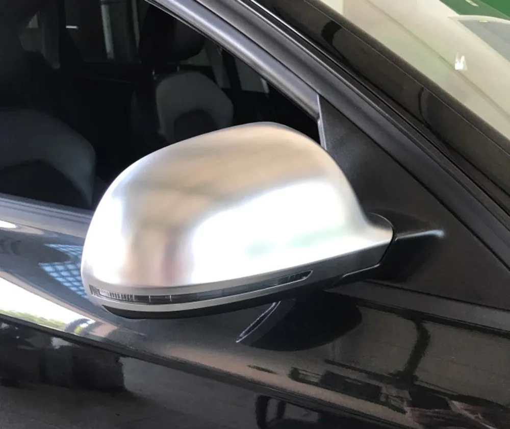 Cubiertas de espejo retrovisor de cromo mate para Audi
