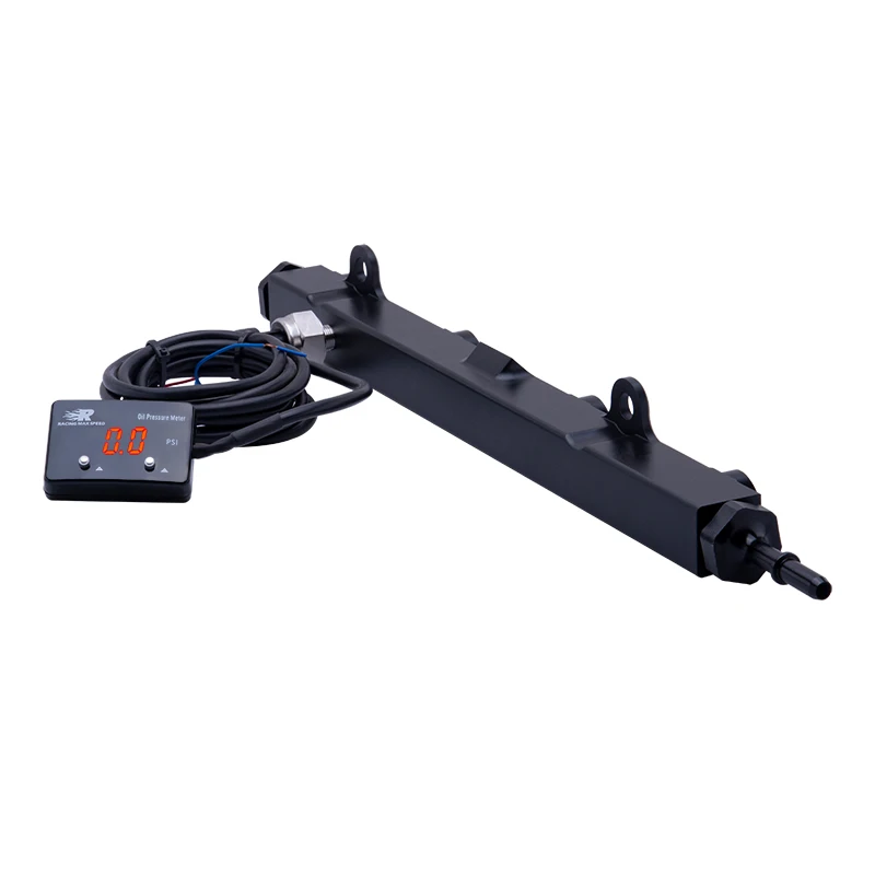 Riel de combustible de aluminio negro para motores Honda K20 y K24