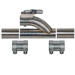 Tubo Y escape inoxidable con válvula de corte eléctrica y mando remoto