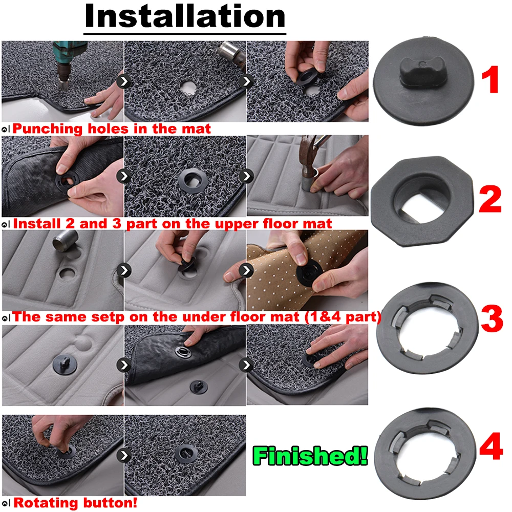 Clips antideslizantes para alfombras de coche: fijación universal - imagen 5