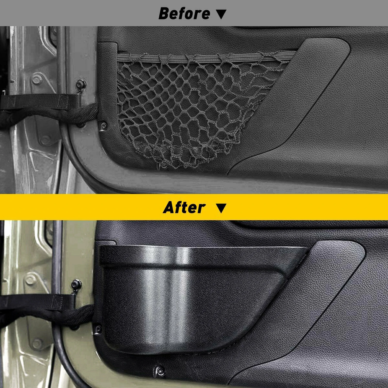 Bandeja de puerta con asa y soporte bolsillo para Jeep Wrangler JK - imagen 5