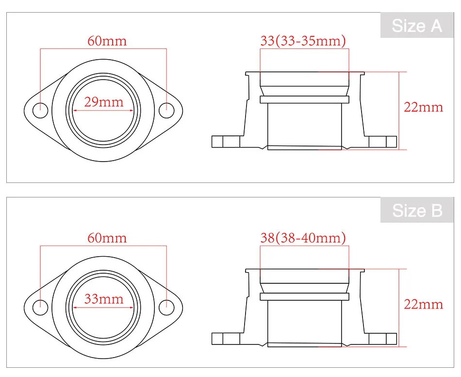 Adaptador carburador ZSDTRP para PWK PE TM – Pit Bike - imagen 3