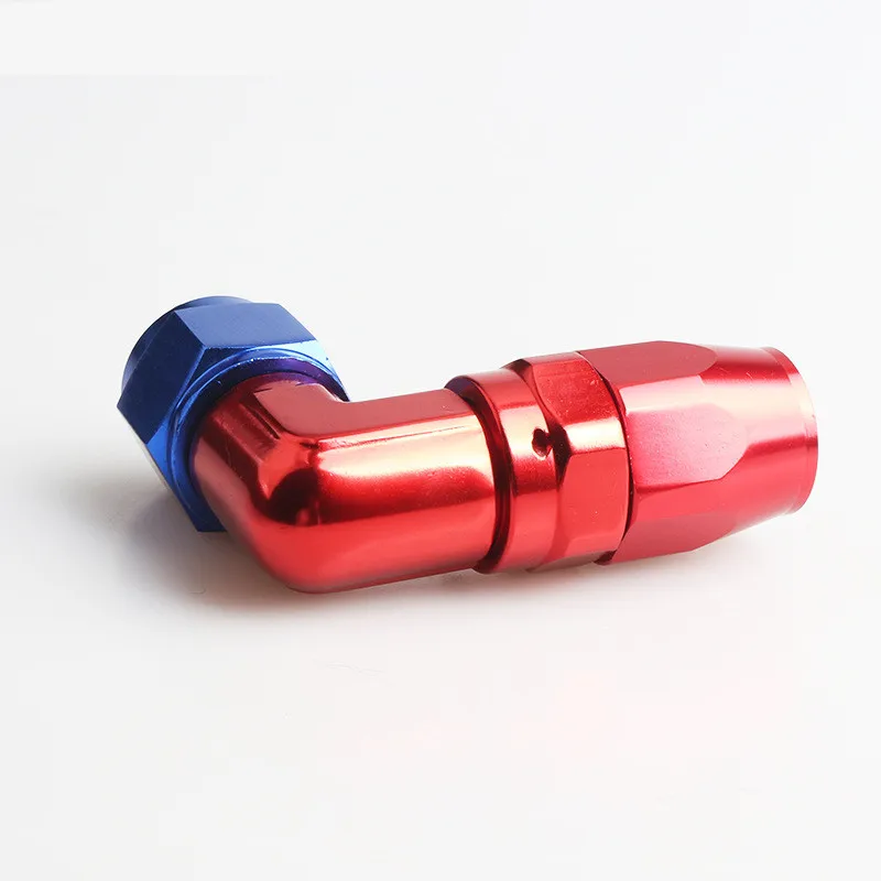 Detalle del conector acodado para líneas de aceite