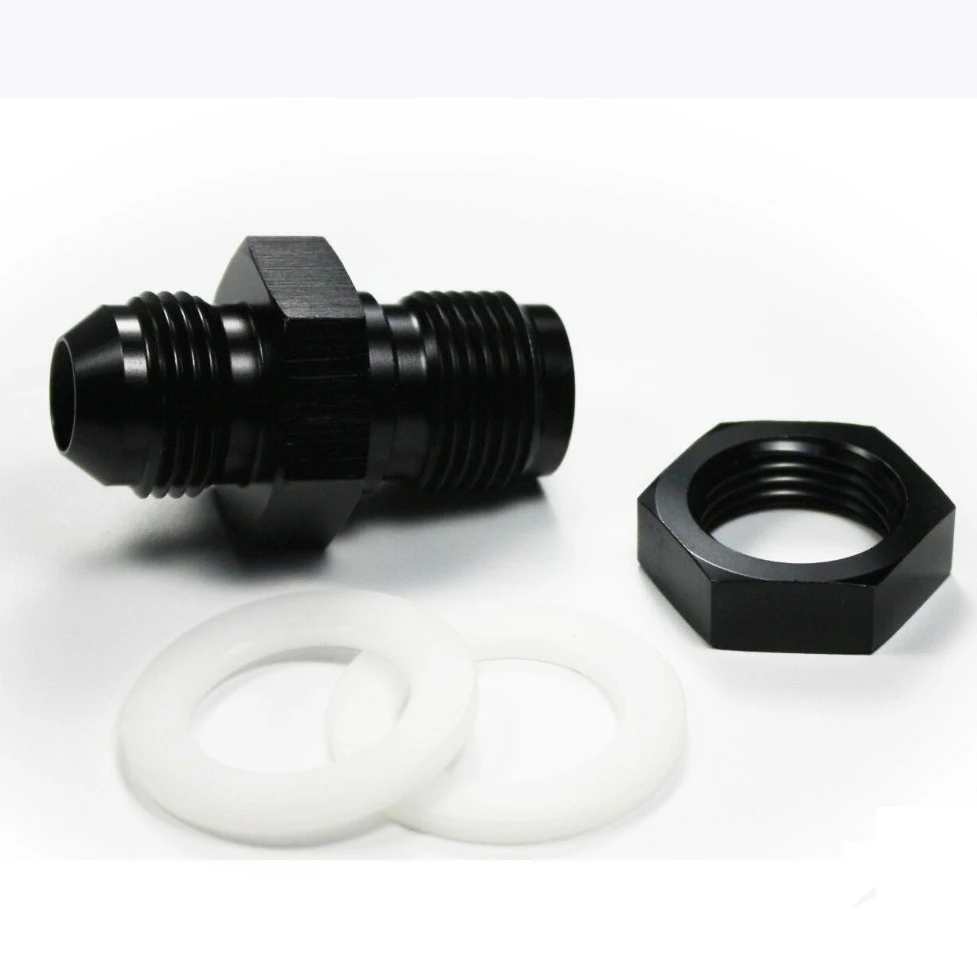 Adaptador de mamparo AN6-AN12 para depósito de combustible, aluminio negro - imagen 5