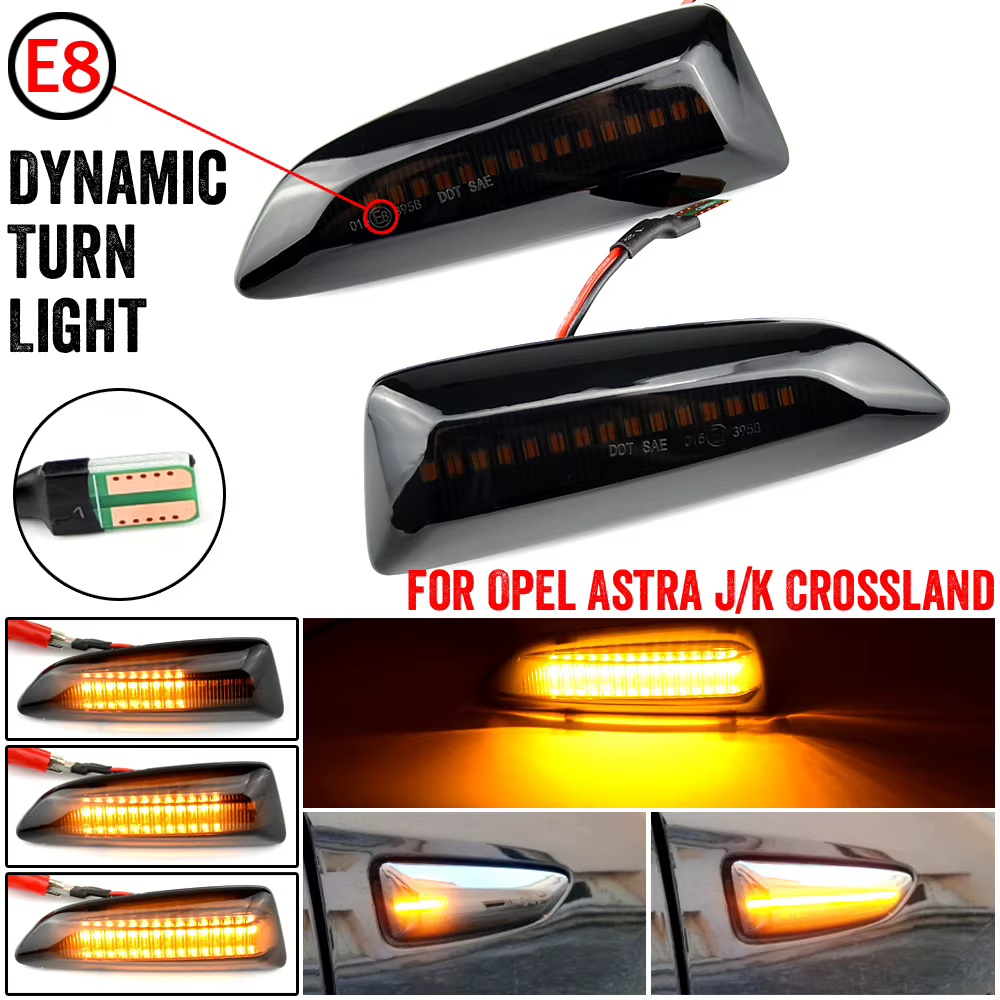 Indicadores laterales LED dinámicos para Opel Astra J K y Zafira C