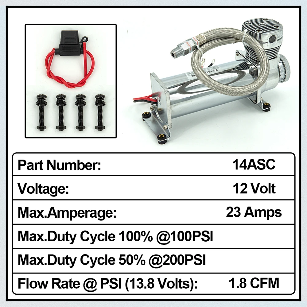 Compresor suspensión neumática MAXPOWER 12V 200 PSI universal - imagen 3