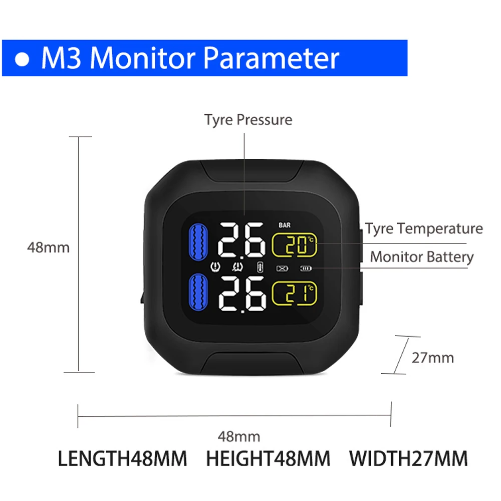M3 Moto TPMS impermeable para moto con pantalla LCD inalámbrica - imagen 4