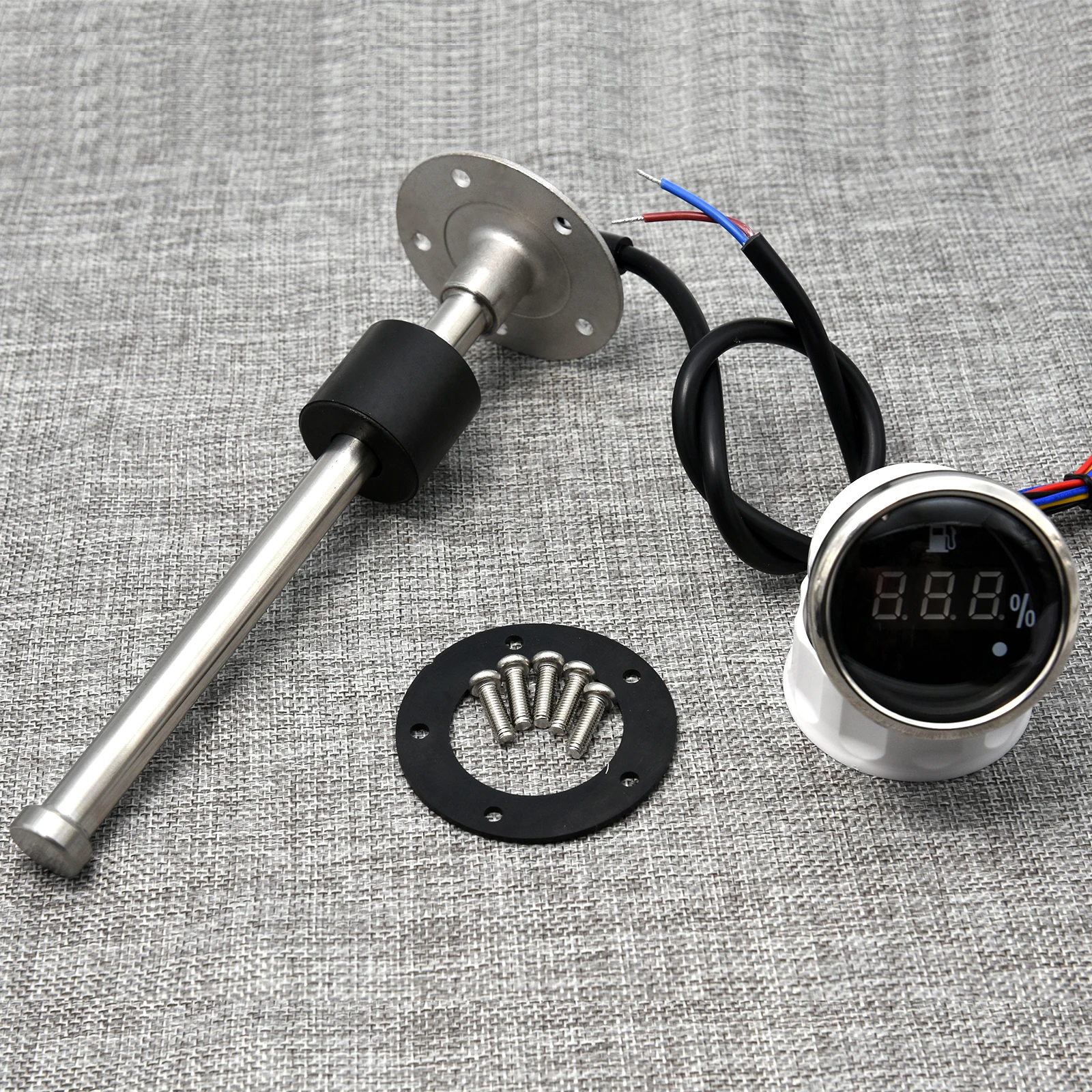 Sensor nivel combustible 0-190 ohm 52mm 100-600mm con alarma roja - imagen 3