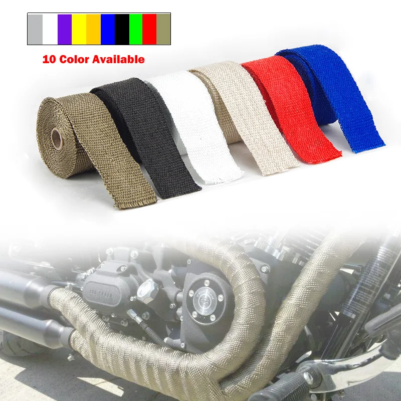 Cinta térmica de escape 5 m, fibra de vidrio, con bridas metálicas
