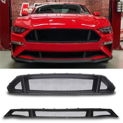 Parrillas de panal de malla de miel para parachoques delantero de coche FRP/fibra de carbono para Ford Mustang 2018-2019 estilo de coche