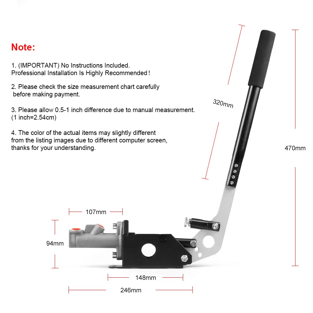 Freno de mano hidráulico de aluminio para competición universal - imagen 3