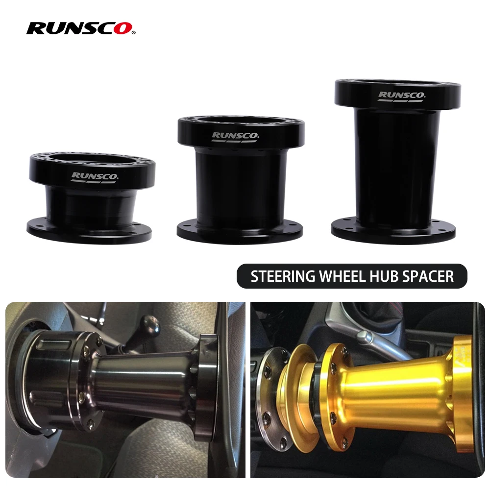 Kit separador de cubo de volante de 51, 76 y 101 mm, negro o dorado