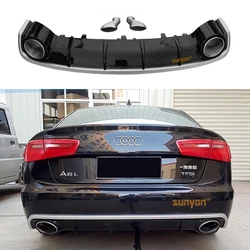 Difusor trasero Audi A6 estilo RS6 2012-2018 para parachoques estándar