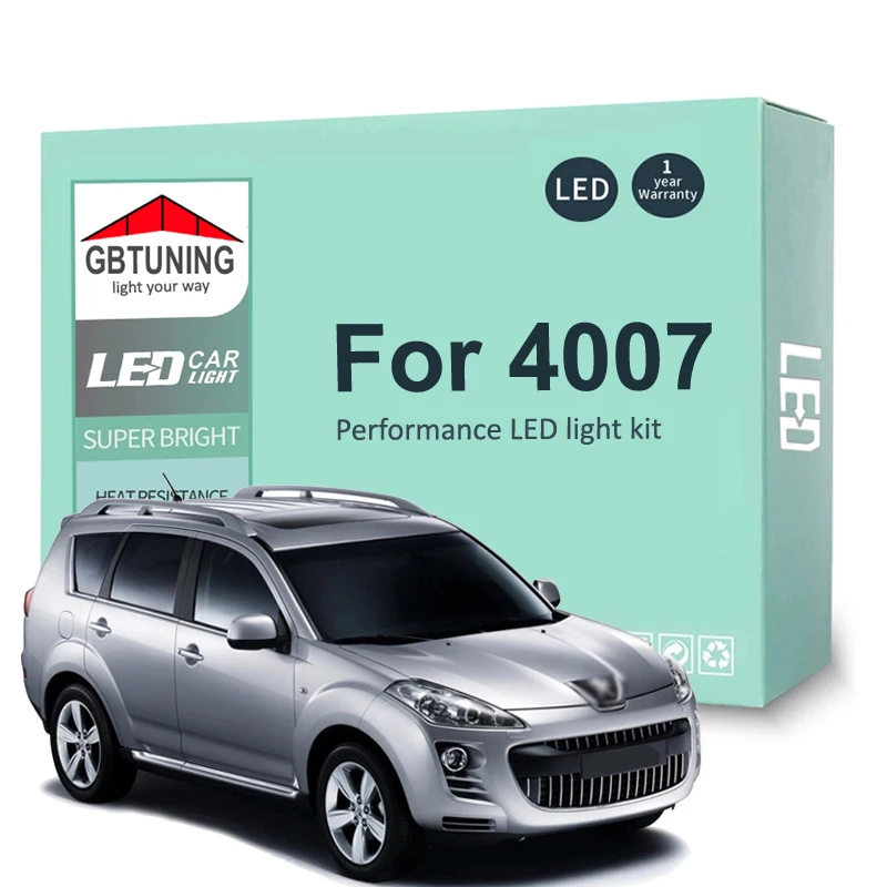 Peugeot 4007 Kit bombillas LED interior Canbus techo de lectura