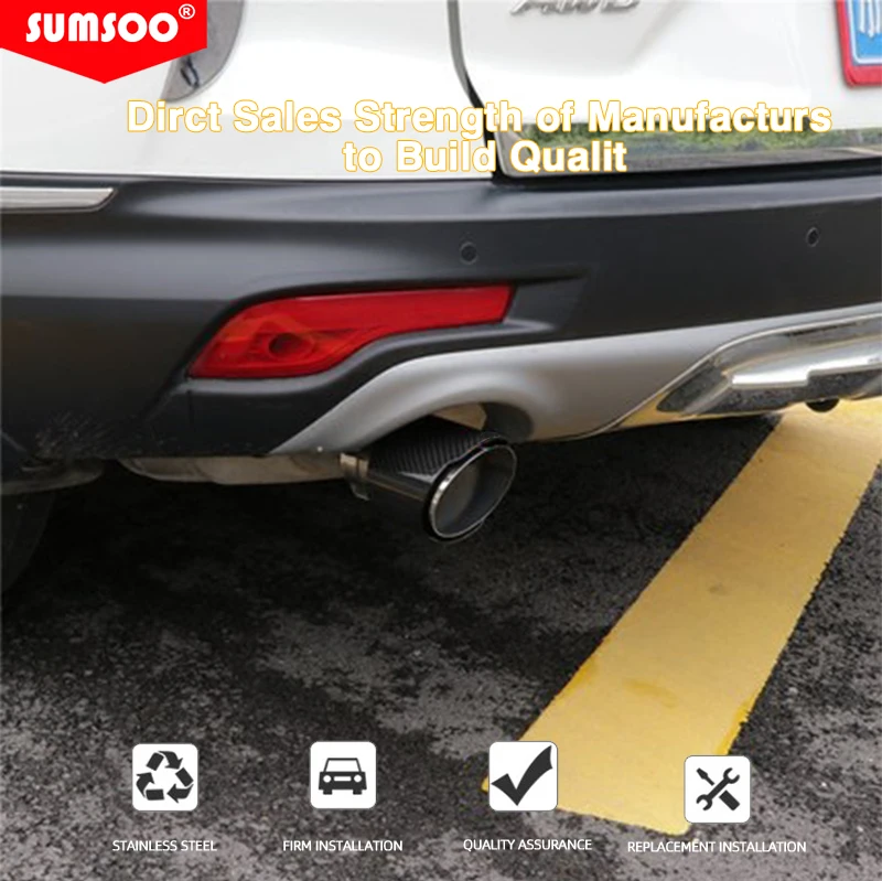 Punta de escape SUMSOO con acabado de fibra de carbono