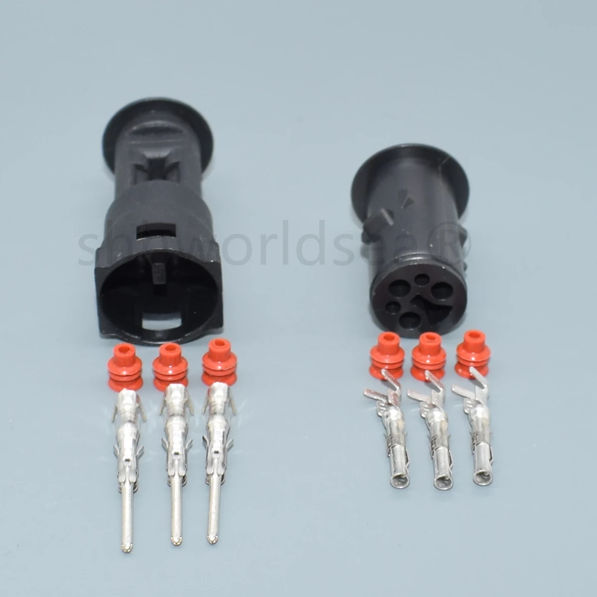 Shhworlsea conector de tres pines impermeable macho/hembra negro - imagen 5