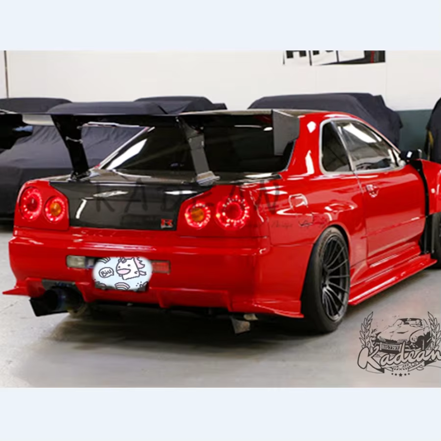 Aletas traseras HSM en fibra de vidrio para Nissan Skyline R34 GTR - imagen 4