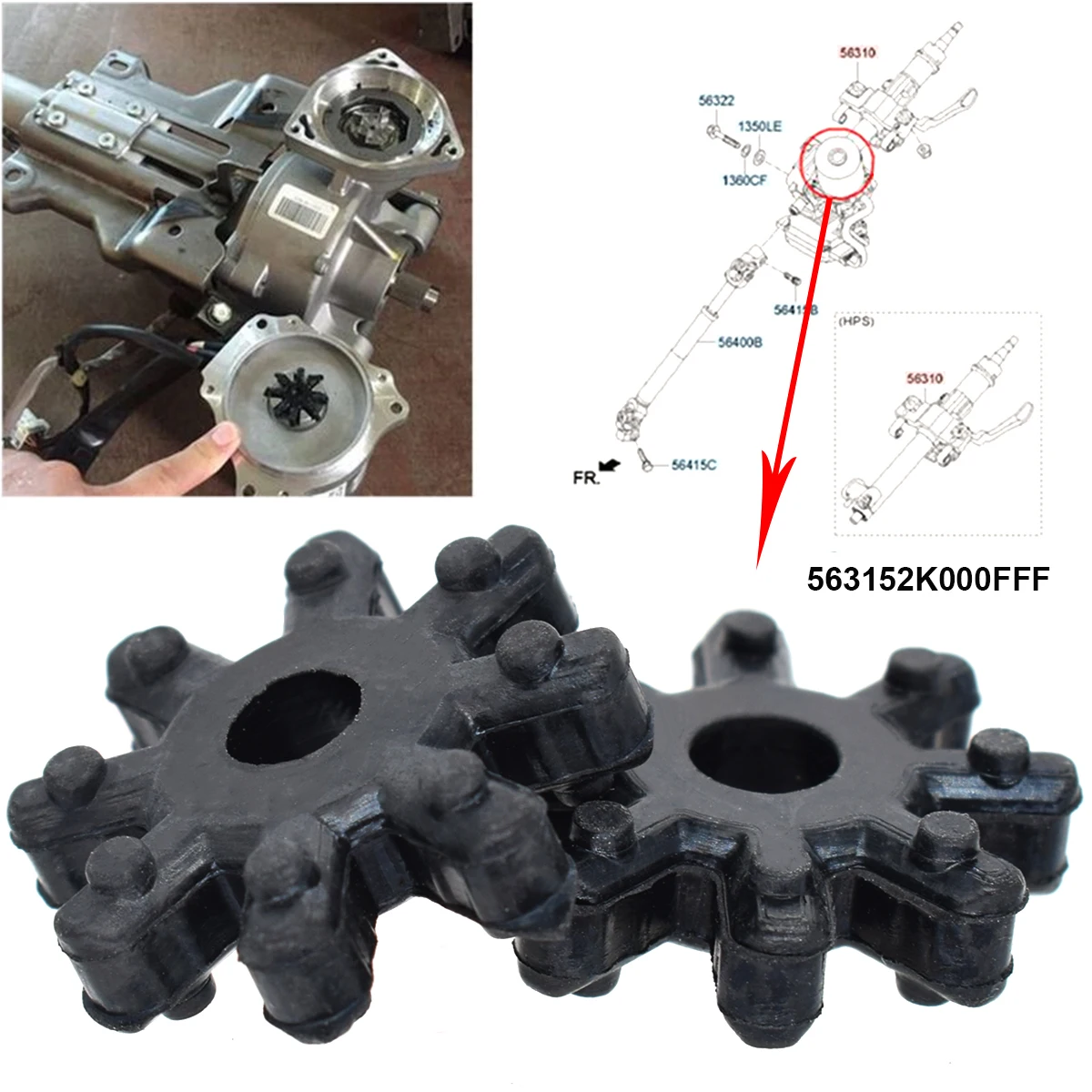 Acoplador flexible de columna de dirección 563152K000FFF Hyundai/Kia - imagen 2