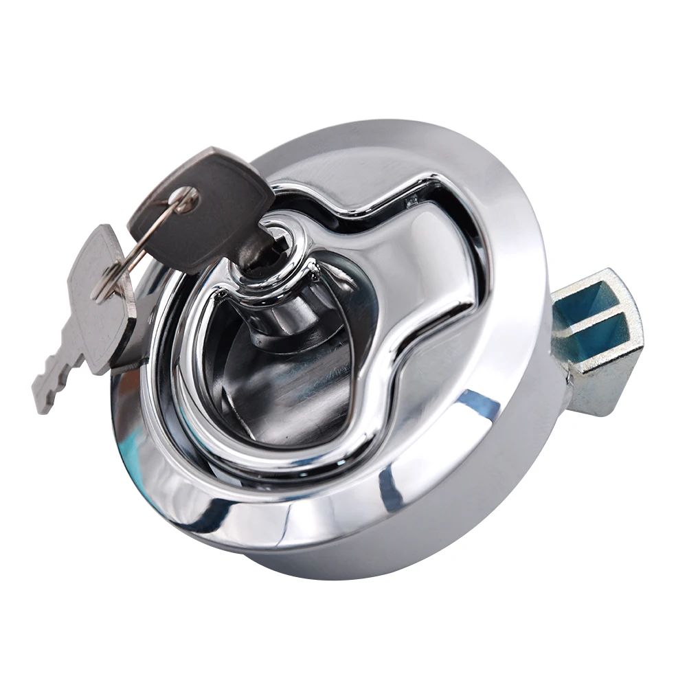 Cerradura empotrada de inox con tapa redonda para barco, yate y coche - imagen 4
