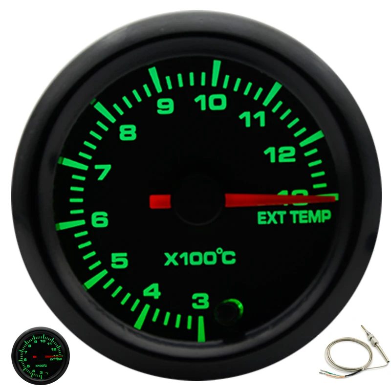 2 "52mm 7 colores LED Boost/temperatura del agua/temperatura del aceite/presión del aceite/voltímetro/relación de combustible de aire/EGT/tacómetro RPM medidor de coche + vainas de calibre - imagen 2