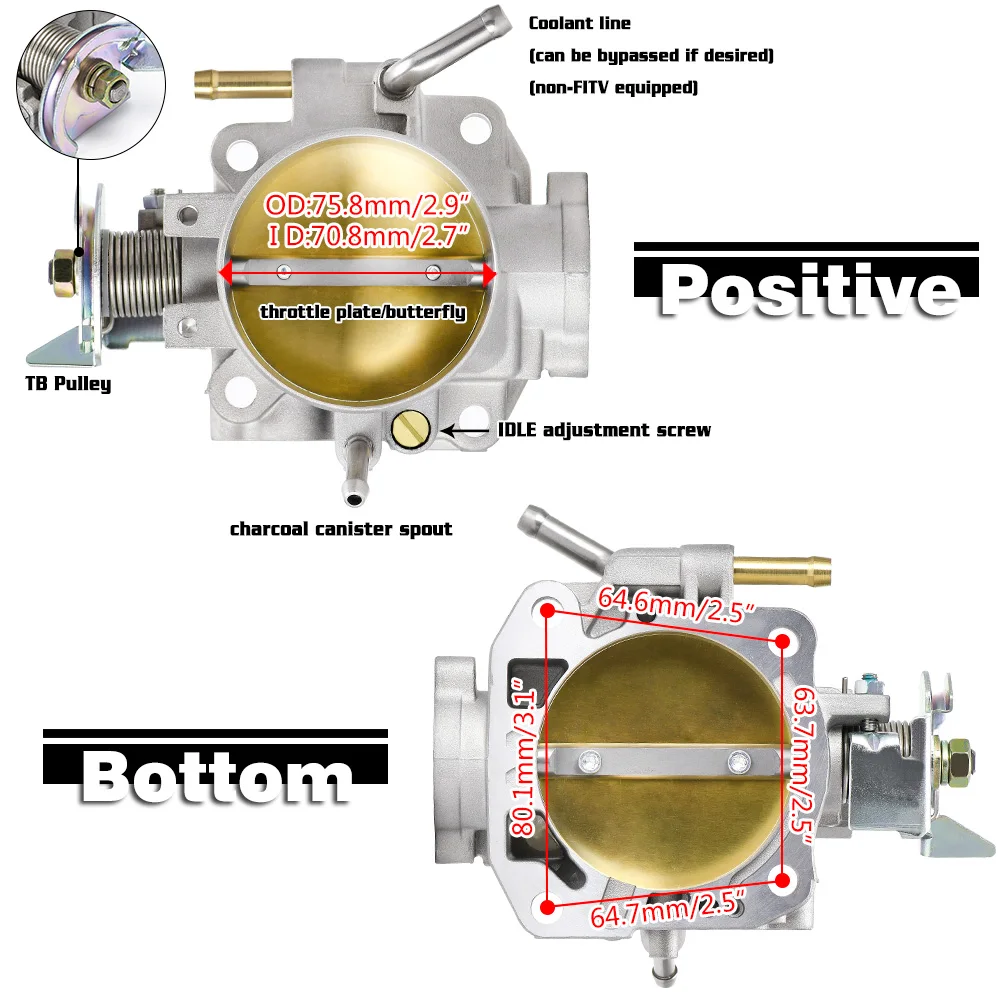 Kit cuerpo de acelerador WLR 70 mm con TPS y MAP para Honda B/D/H/F - imagen 4