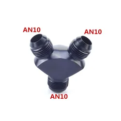 Adaptador en Y AN6/AN10 macho de 3 vías con 2 salidas – Negro