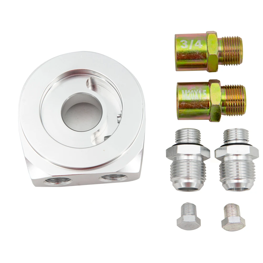 Adaptador de aceite de aluminio, Enfriador de sándwich AN10 3/4-16UNF M20X1.5 sw2 - imagen 3
