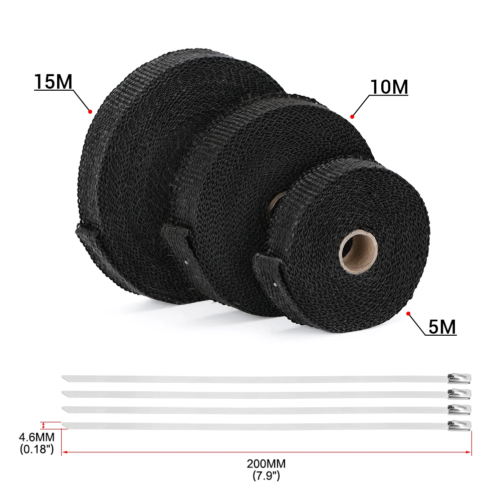Cinta térmica escape moto resistente con bridas de acero inoxidable - imagen 3