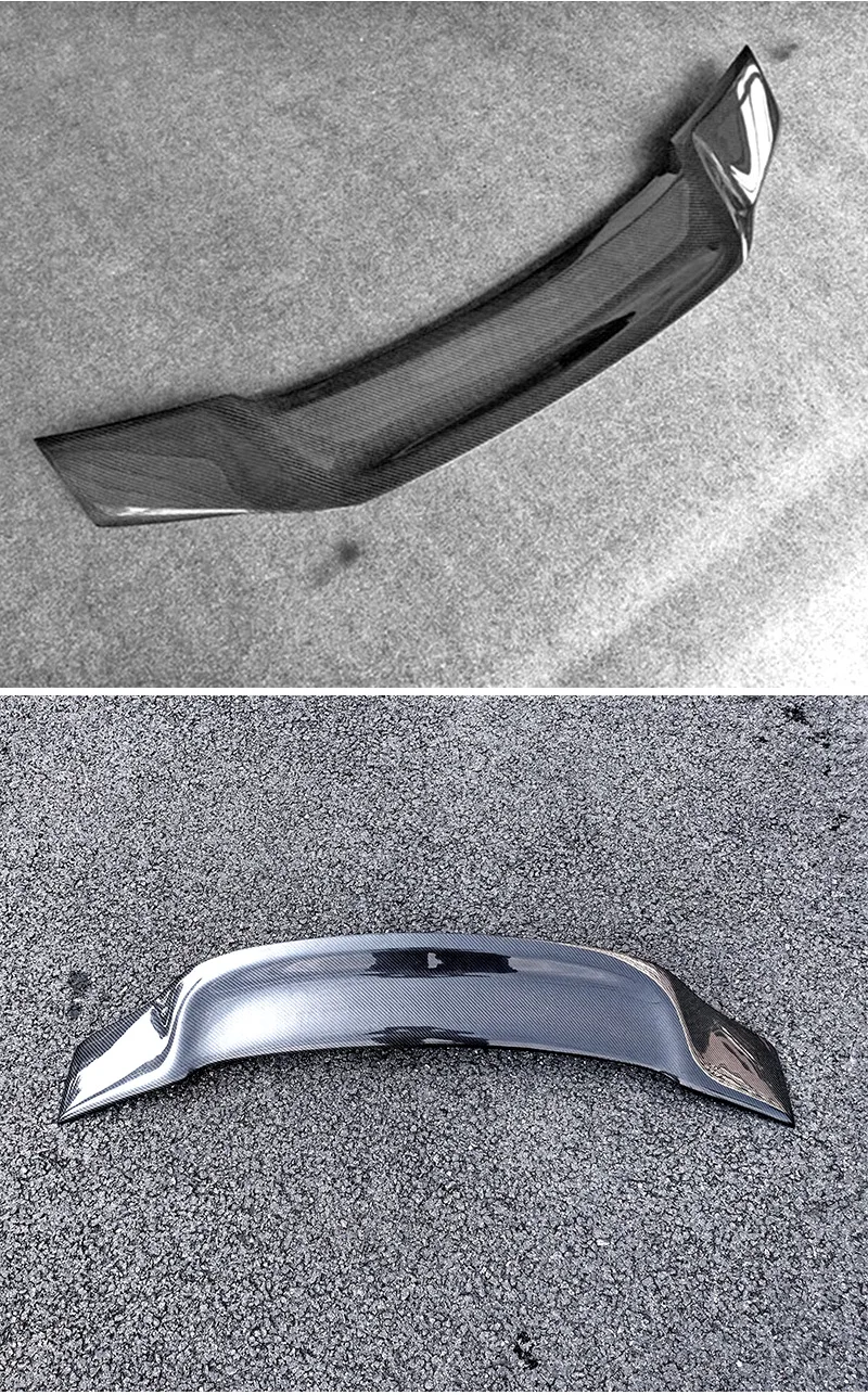 Detalle del acabado en fibra de carbono del alerón