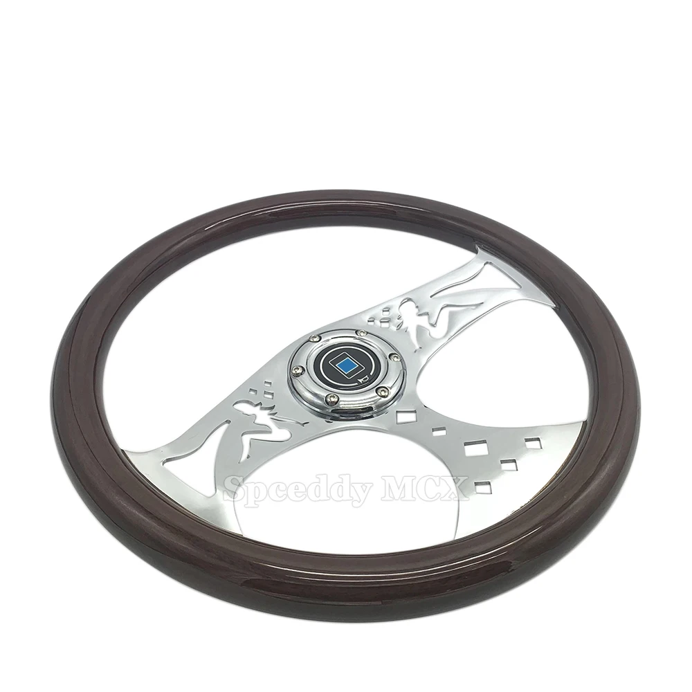 Volante deportivo universal N-LOGO de madera con botón de bocina - imagen 2